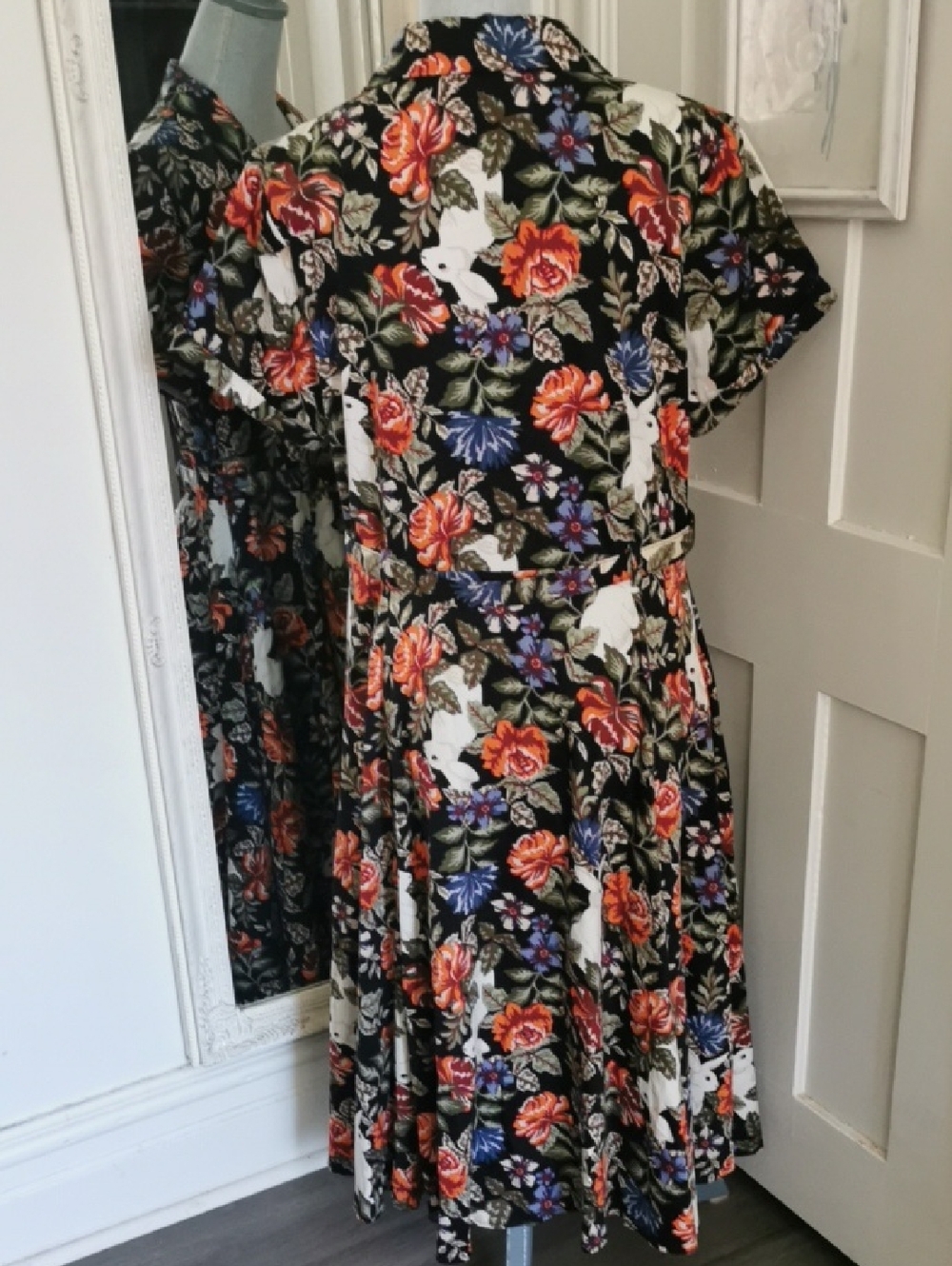 Collectif Vintage Retro 50s Swing Rockabilly Cottage Garden Bunny Teadress. 2XL - Picture 5 of 6